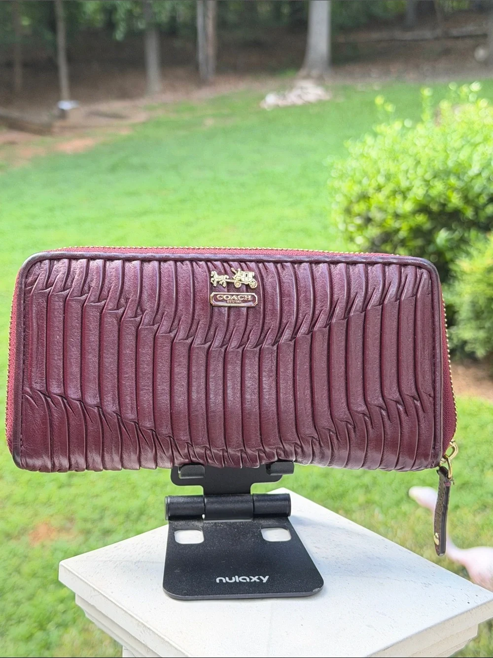 Coach leather card